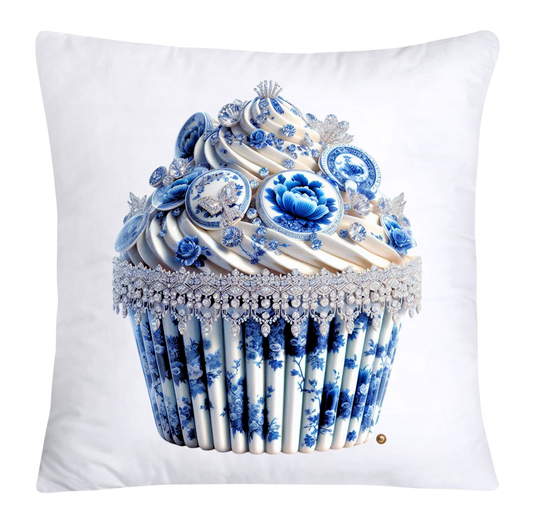 Blue Willow 18x18 Chinoiserie Cupcake Throw Pillow Covers-3809