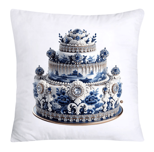 Blue Willow Sweet Cake 18x18 Pillow Covers-4914
