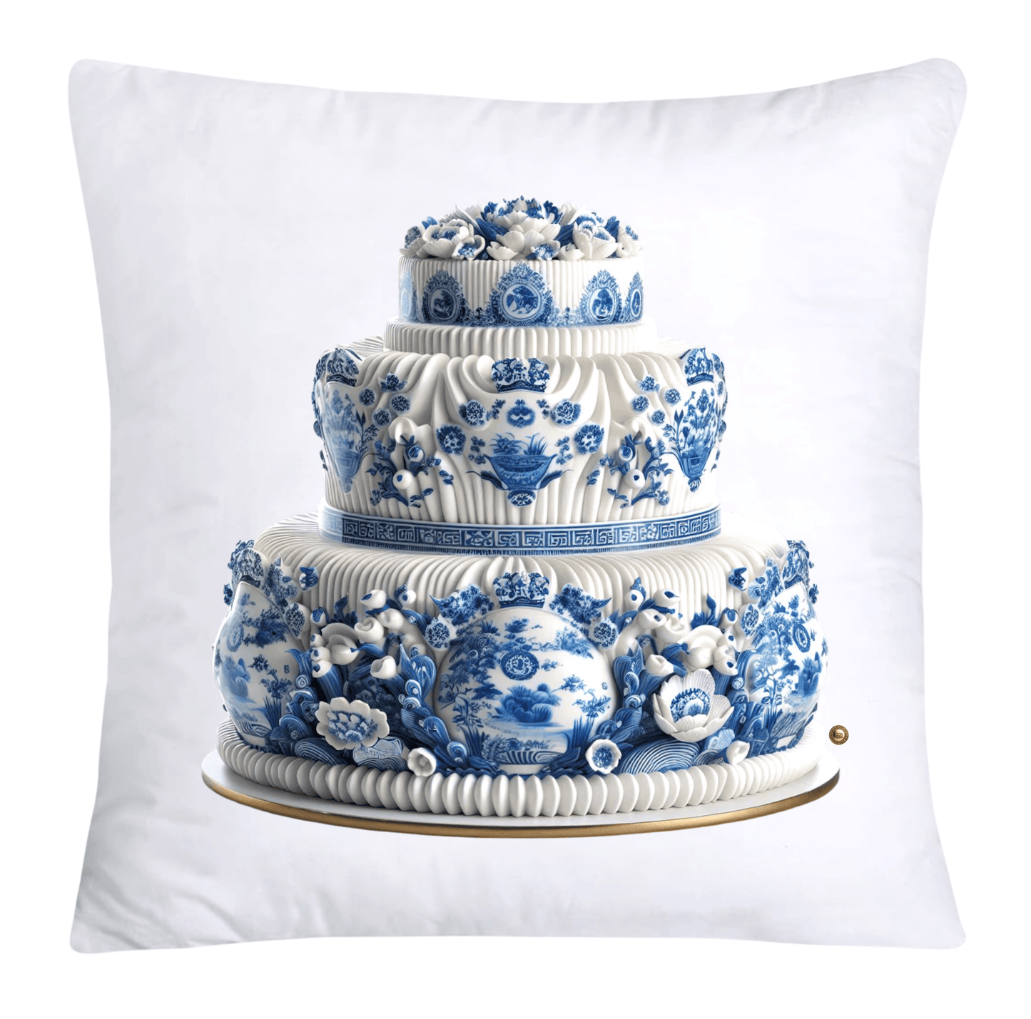 Blue Willow Sweet Cake 18x18 Pillow Covers-4885