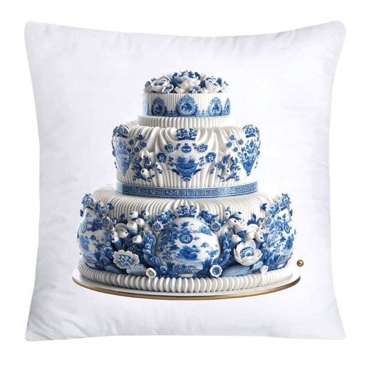 Blue Willow Sweet Cake 18x18 Pillow Covers-4885