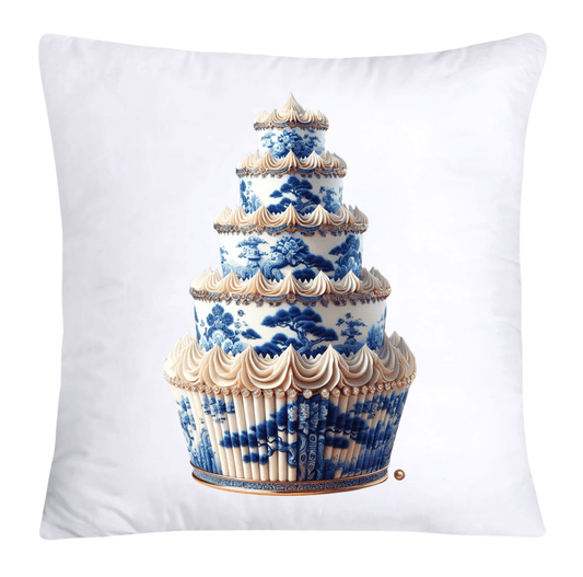 Blue Willow 18x18 Chinoiserie Cupcake Throw Pillow Covers-3871