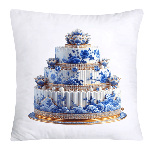 Blue Willow Sweet Cake 18x18 Pillow Covers-4898
