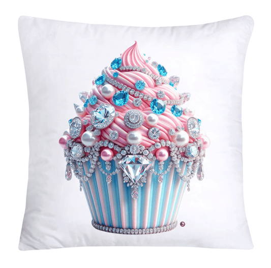 Cotton Candy Pink and Blue Cupcake Pillow Covers-3296