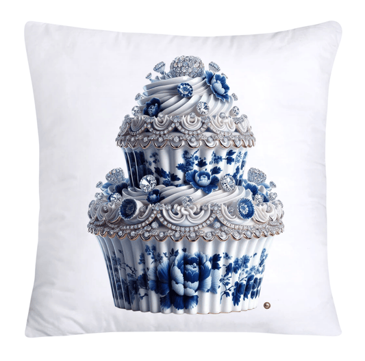 Blue Willow 18x18 Chinoiserie Cupcake Throw Pillow Covers-3868