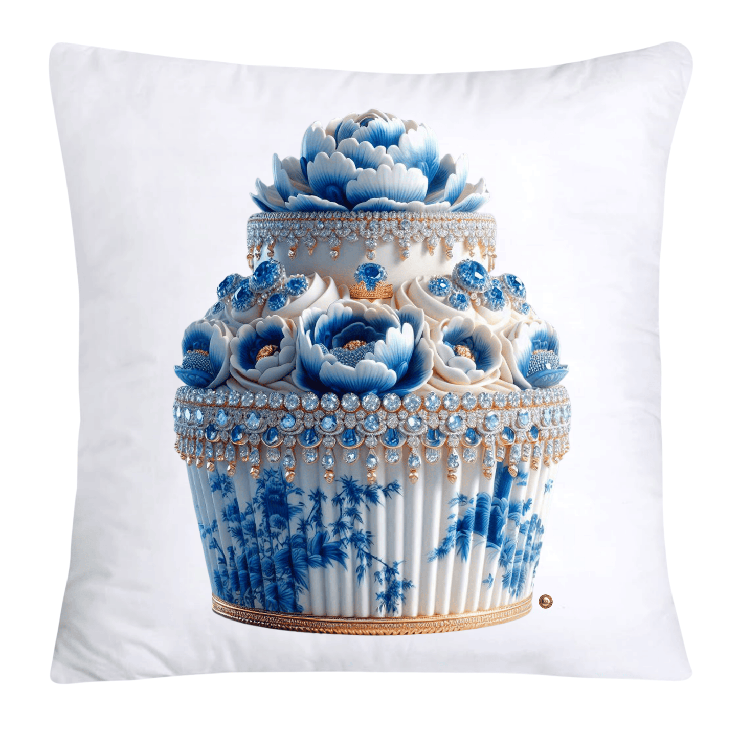 Blue Willow 18x18 Chinoiserie Cupcake Throw Pillow Covers-3858