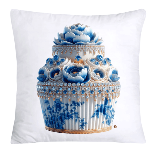 Blue Willow 18x18 Chinoiserie Cupcake Throw Pillow Covers-3858