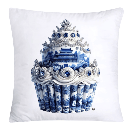 Blue Willow 18x18 Chinoiserie Cupcake Throw Pillow Covers-4948