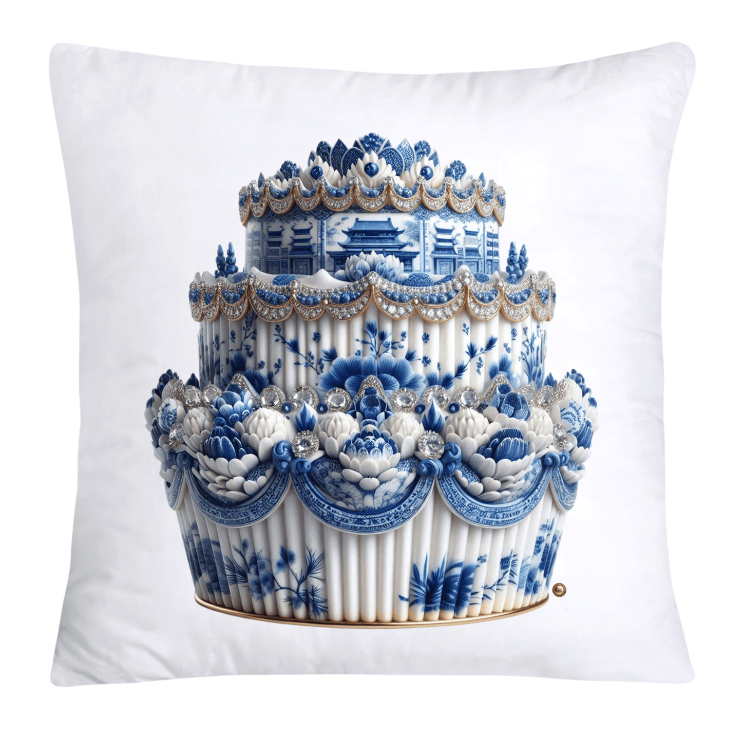 Blue Willow 18x18 Chinoiserie Cupcake Throw Pillow Covers-3893