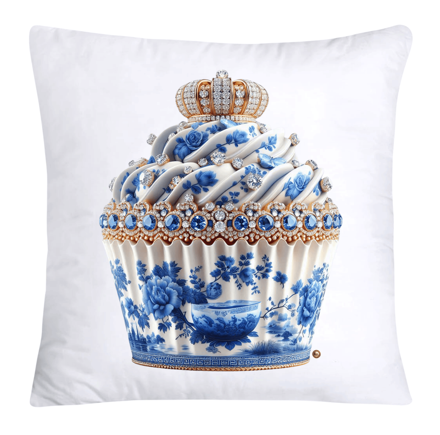 Blue Willow 18x18 Chinoiserie Cupcake Throw Pillow Covers-3905