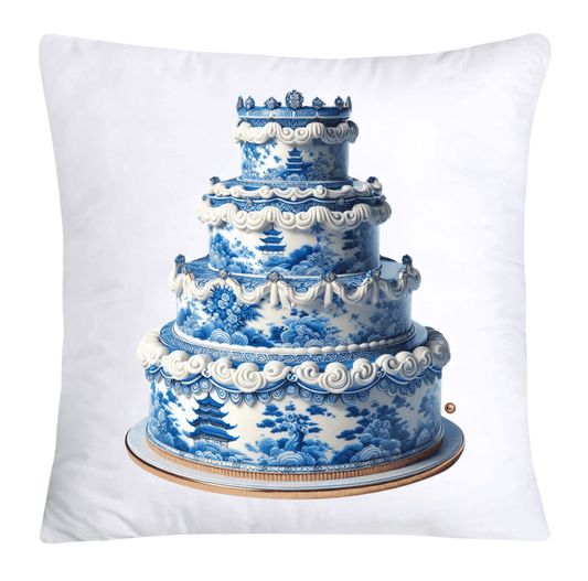 Blue Willow Sweet Cake 18x18 Pillow Covers-5058