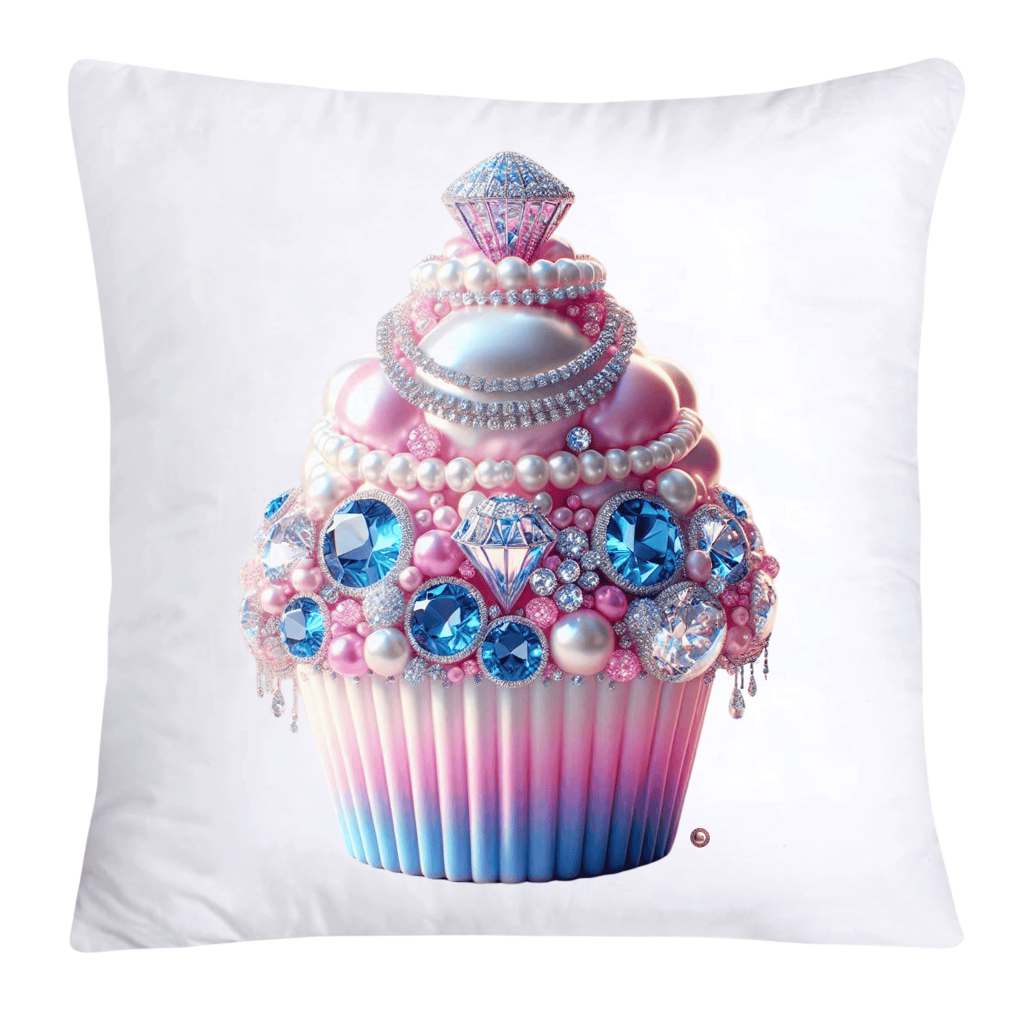 Cotton Candy Pink and Blue Cupcake Pillow Covers-3294