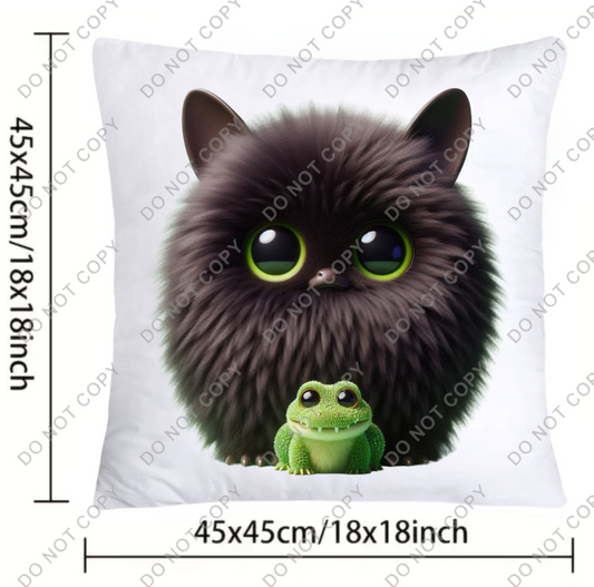 Furry Cajun Swamp Monster and His Pet Gator Pillow Covers-688