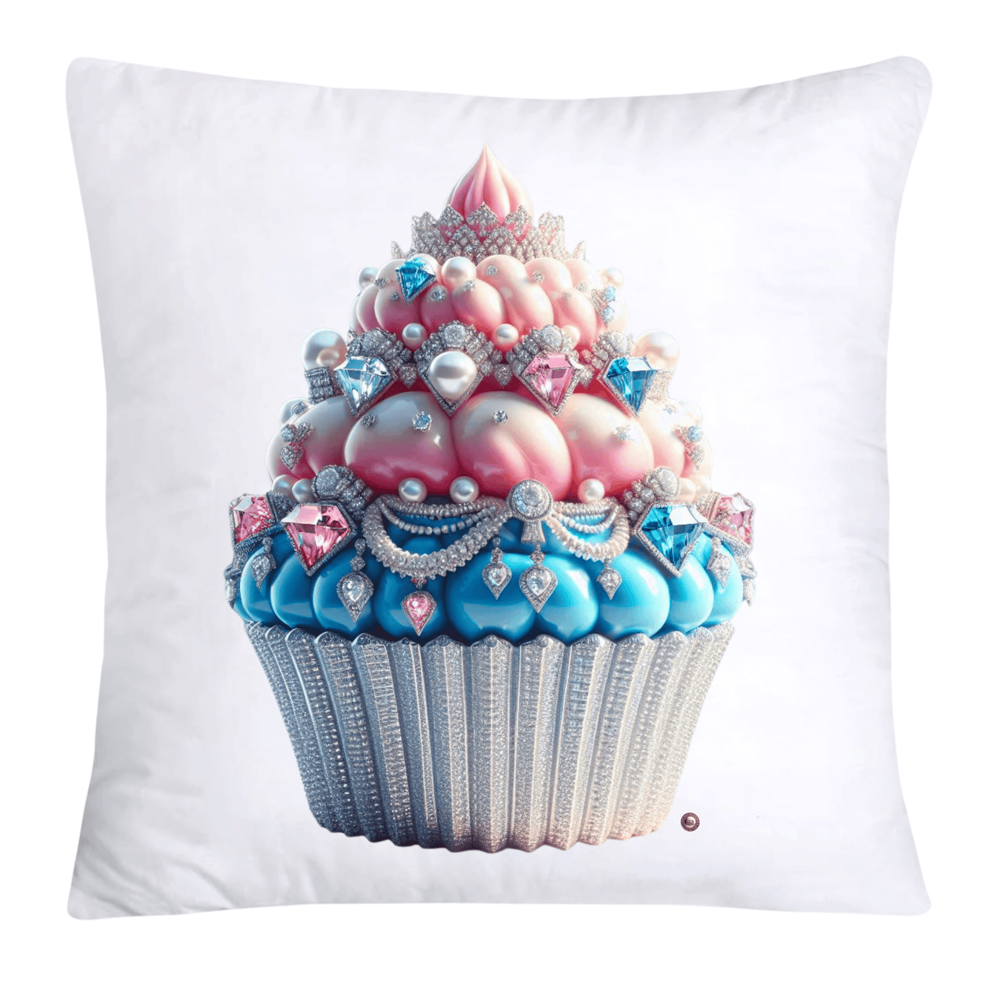 Cotton Candy Pink and Blue Cupcake Pillow Covers-3292