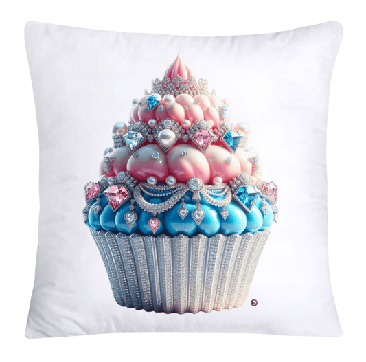 Cotton Candy Pink and Blue Cupcake Pillow Covers-3292