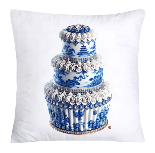 Blue Willow 18x18 Chinoiserie Cupcake Throw Pillow Covers-4930