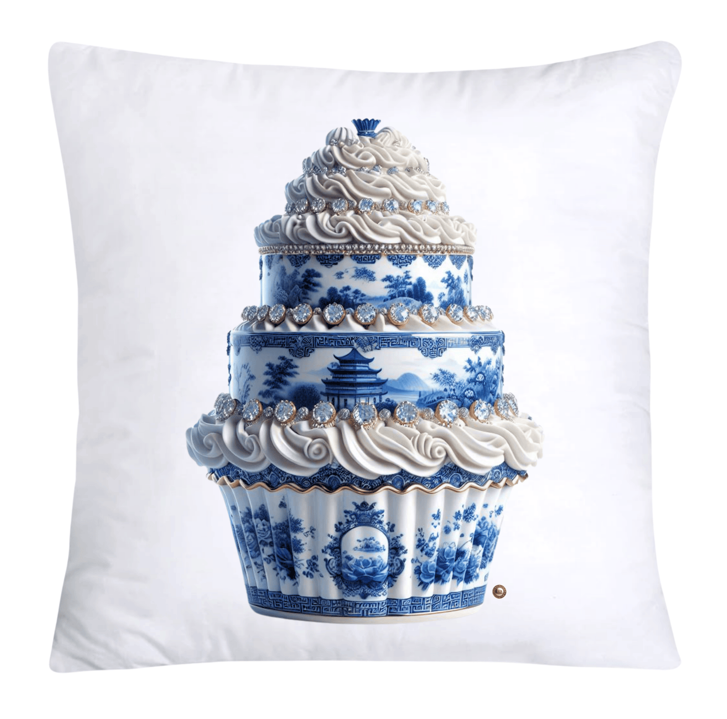 Blue Willow 18x18 Chinoiserie Cupcake Throw Pillow Covers-3899