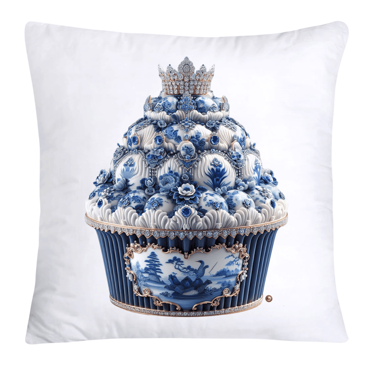 Blue Willow 18x18 Chinoiserie Cupcake Throw Pillow Covers-4919