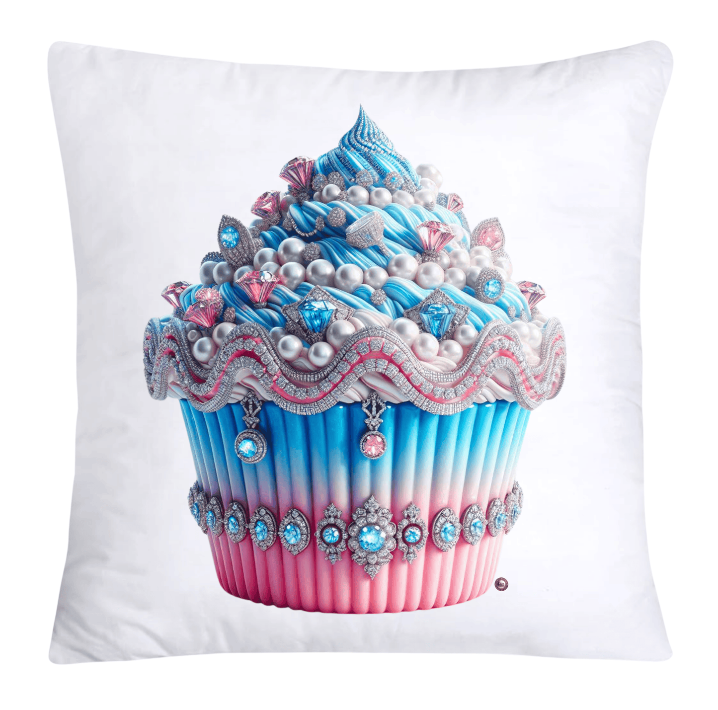 Cotton Candy Pink and Blue Cupcake Pillow Covers-3290
