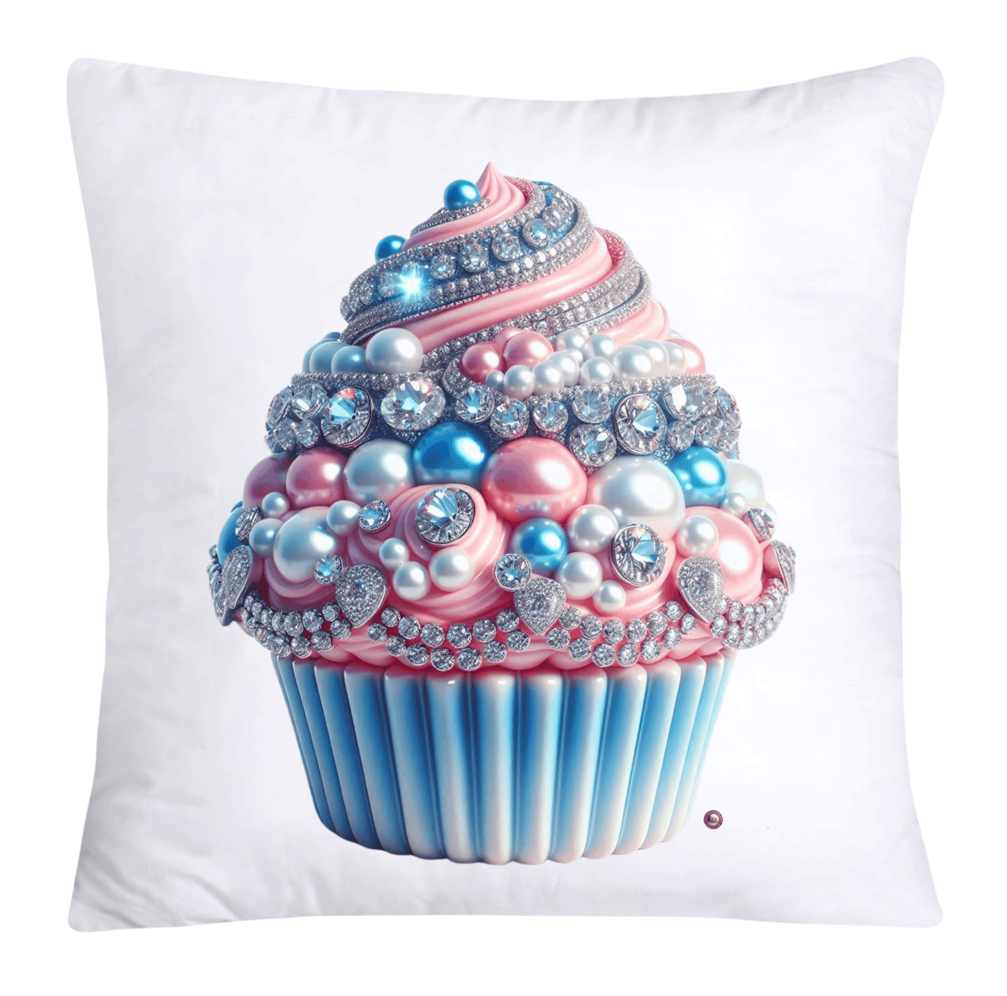 Cotton Candy Pink and Blue Cupcake Pillow Covers-3291