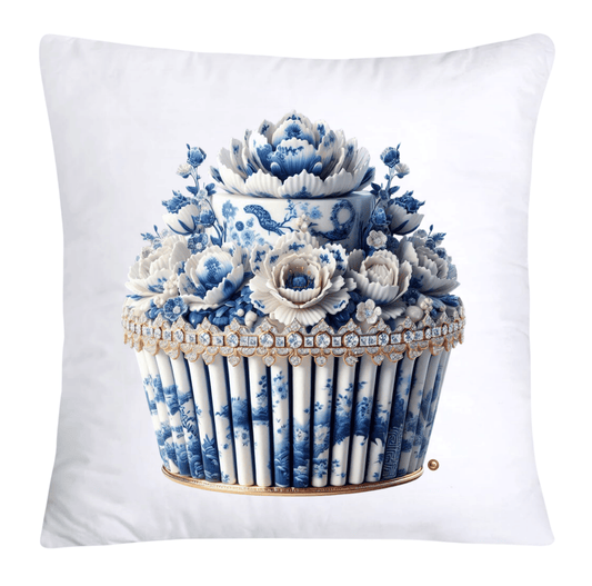 Blue Willow 18x18 Chinoiserie Cupcake Throw Pillow Covers-3900
