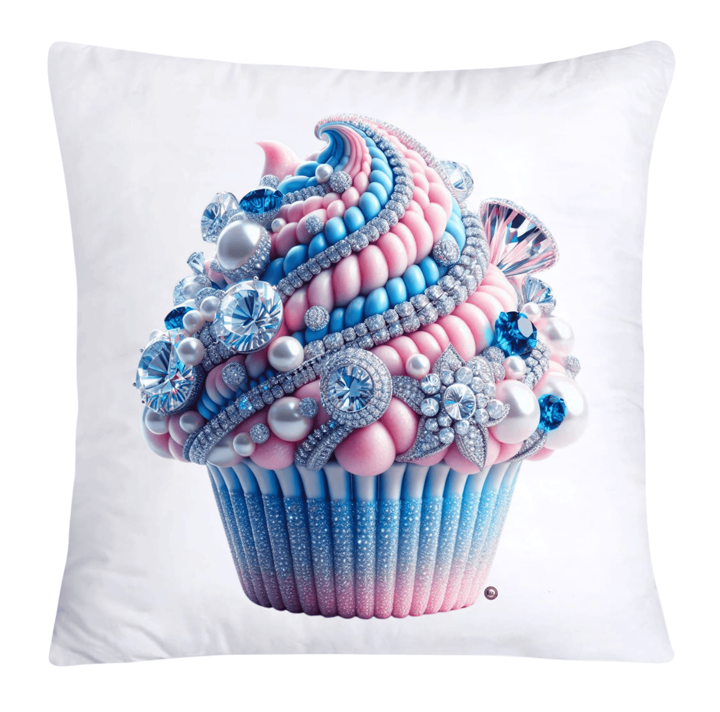 Cotton Candy Pink and Blue Cupcake Pillow Covers-3288