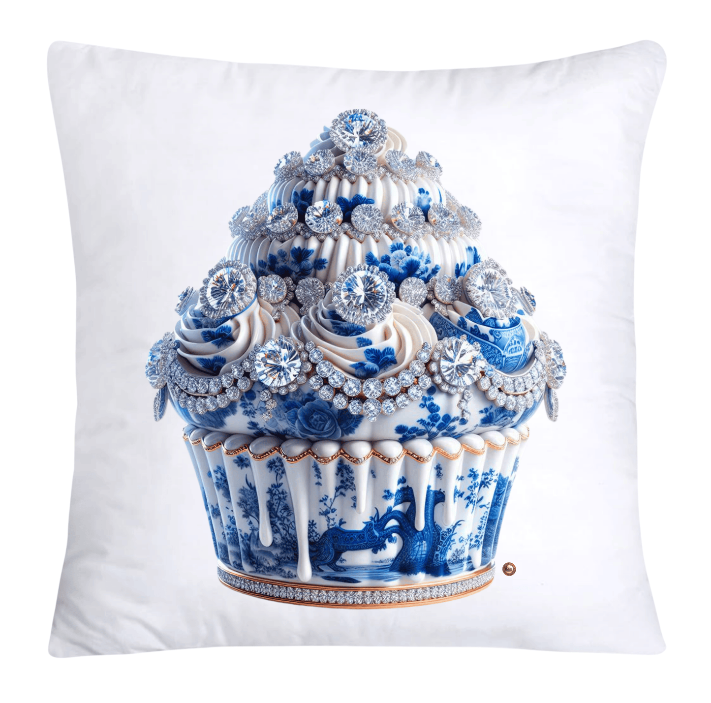 Blue Willow 18x18 Chinoiserie Cupcake Throw Pillow Covers-4931