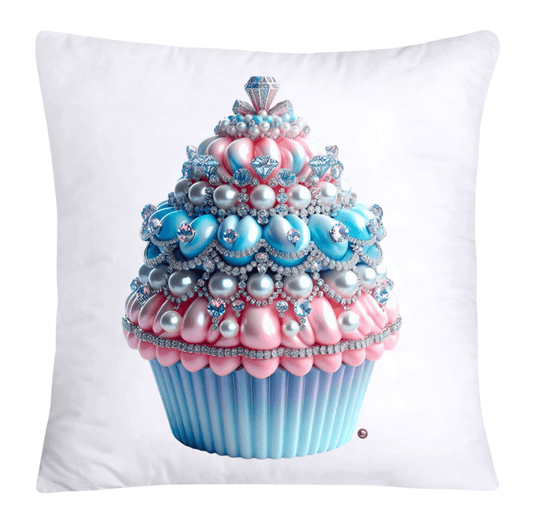 Cotton Candy Pink and Blue Cupcake Pillow Covers-3306