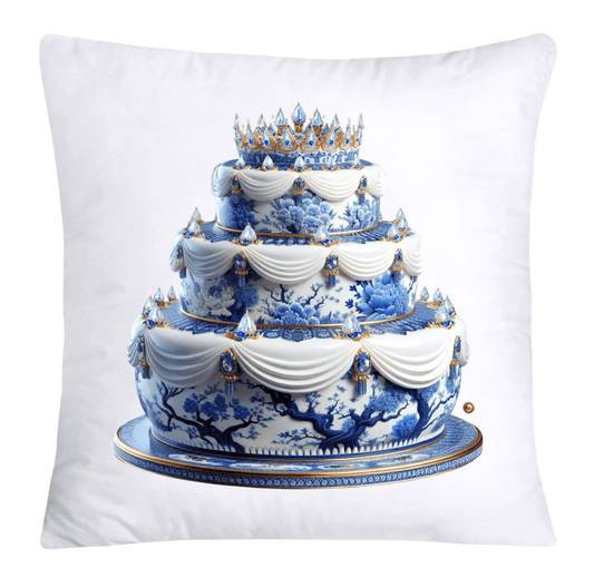 Blue Willow Sweet Cake 18x18 Pillow Covers-4892