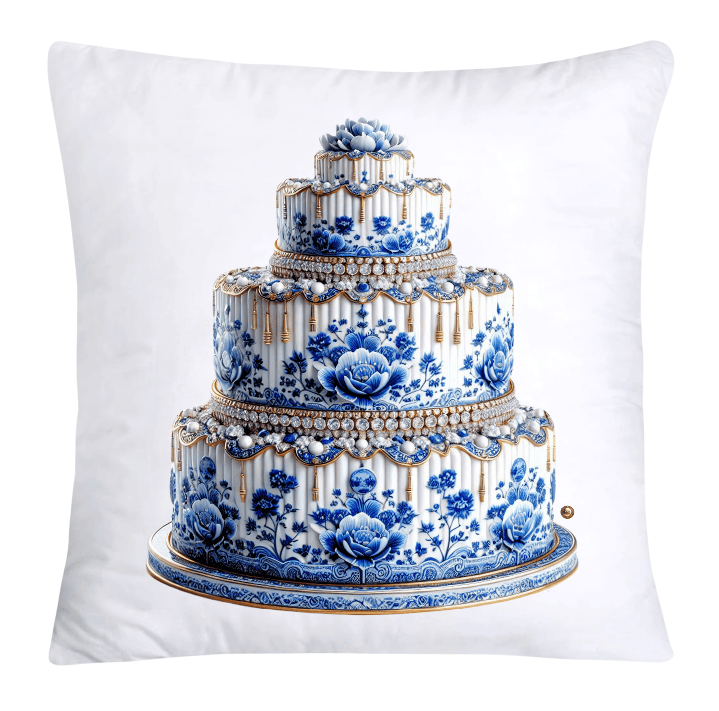 Blue Willow Sweet Cake 18x18 Pillow Covers-4916