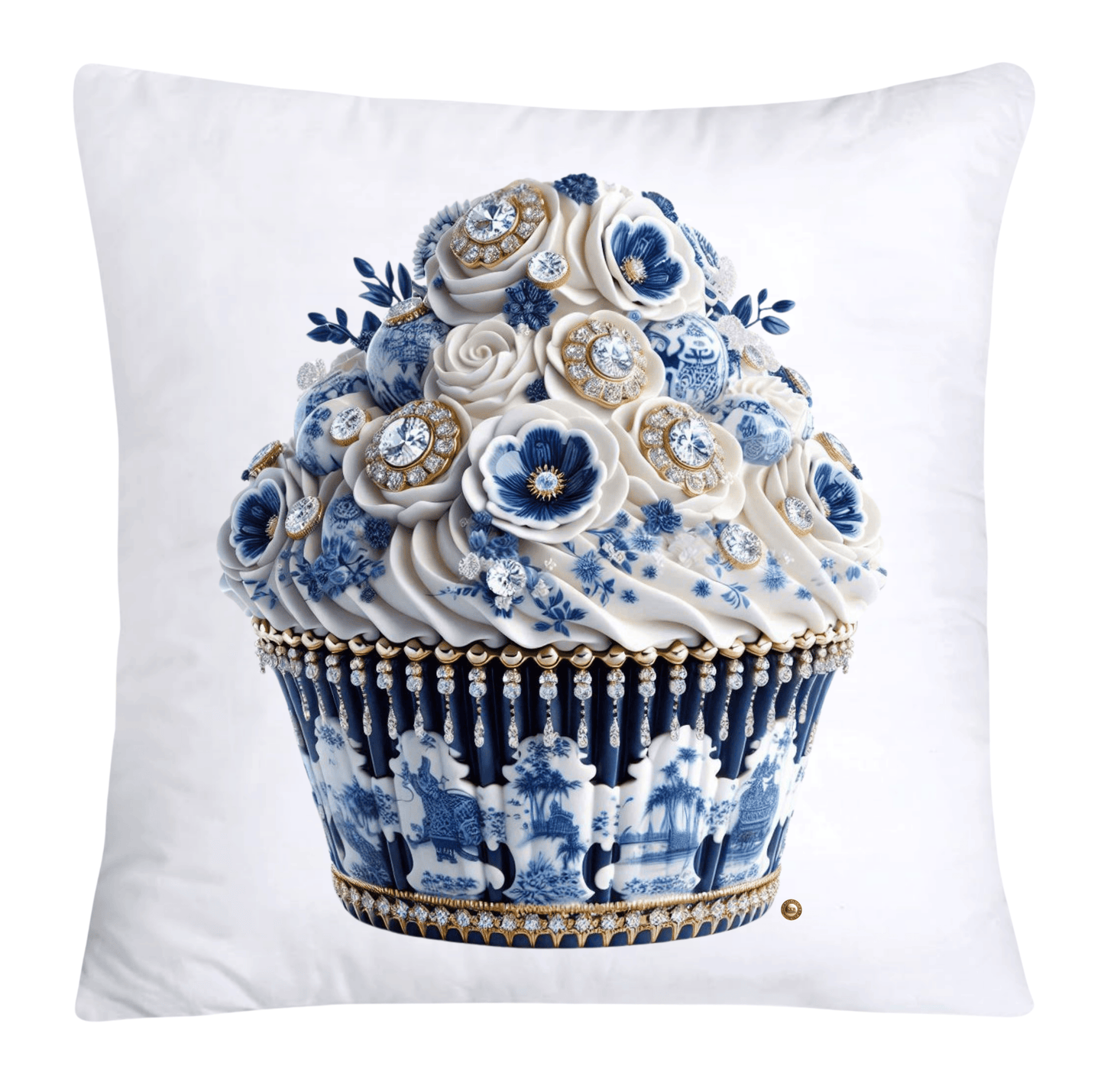 Blue Willow 18x18 Chinoiserie Cupcake Throw Pillow Covers-3886