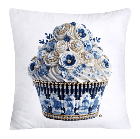 Blue Willow 18x18 Chinoiserie Cupcake Throw Pillow Covers-3886