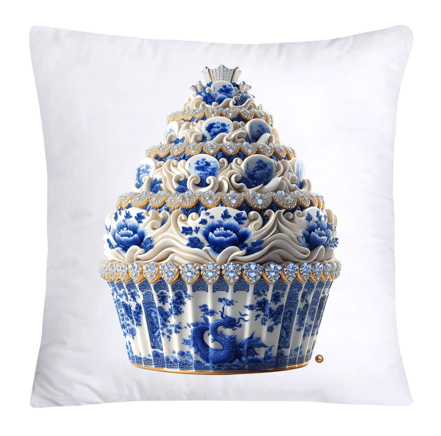 Blue Willow 18x18 Chinoiserie Cupcake Throw Pillow Covers-4929