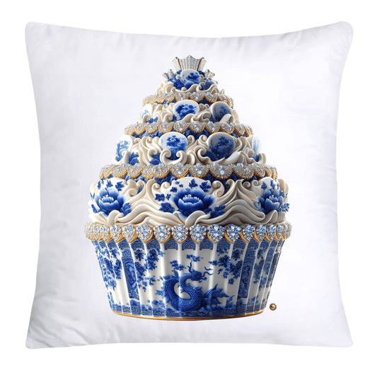 Blue Willow 18x18 Chinoiserie Cupcake Throw Pillow Covers-4929