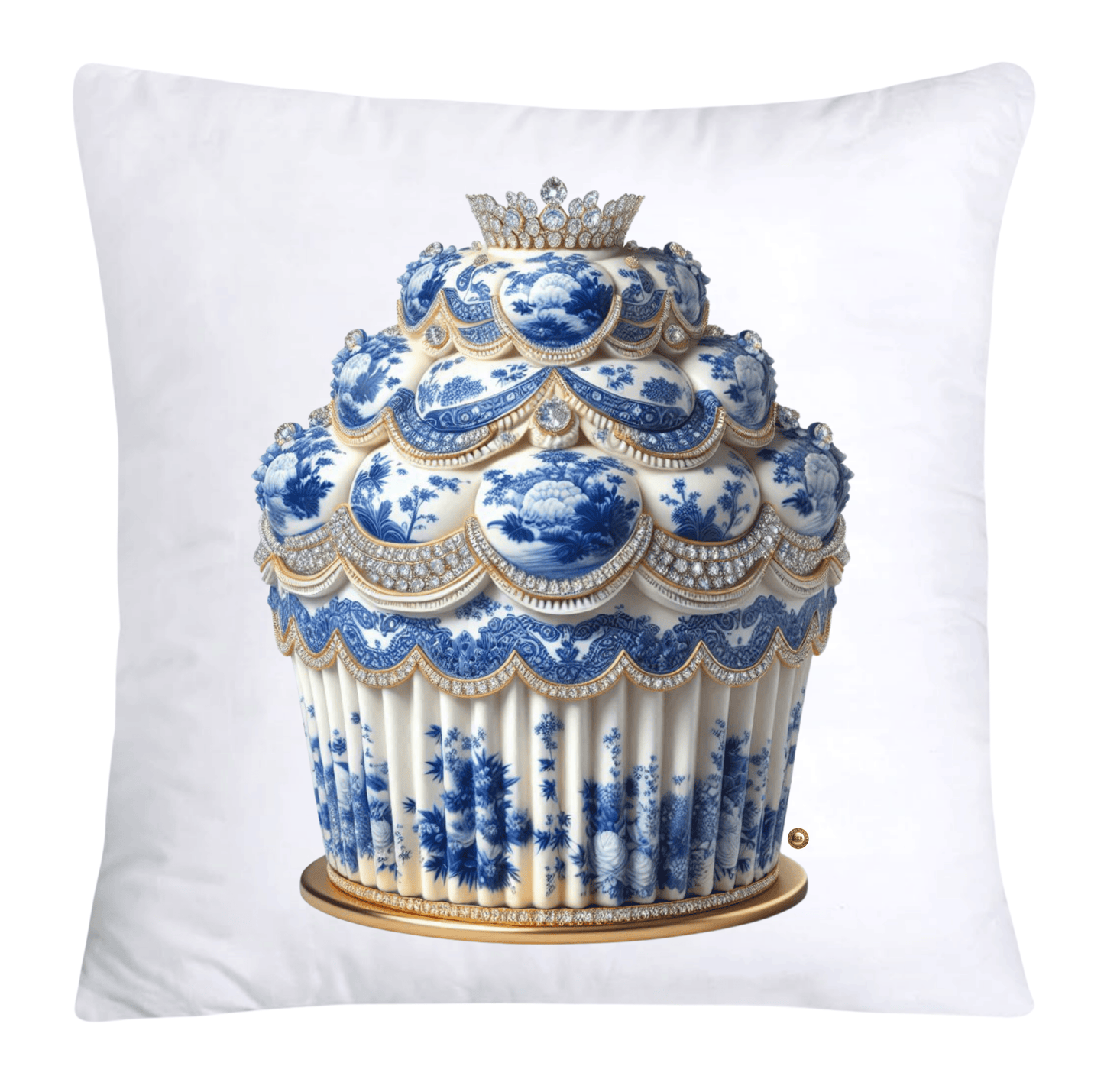 Blue Willow 18x18 Chinoiserie Cupcake Throw Pillow Covers-3884