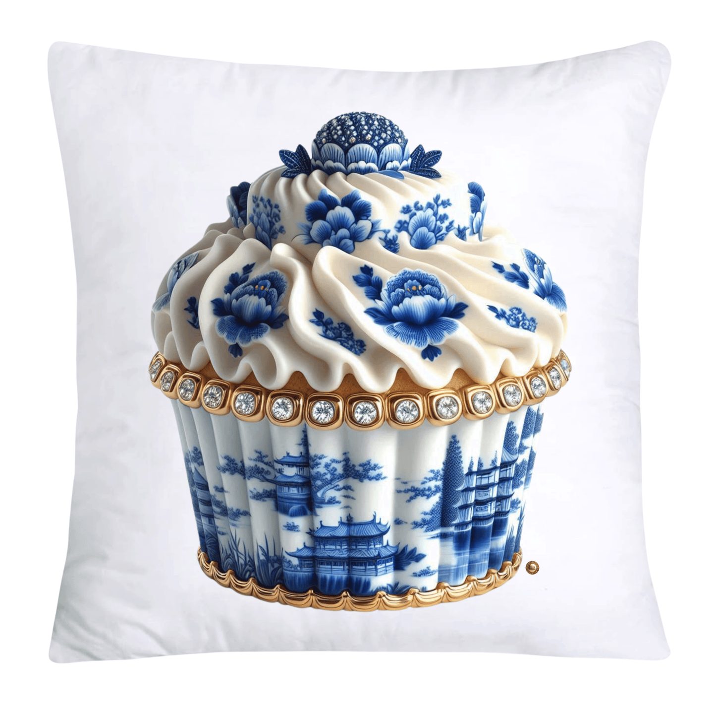 Blue Willow 18x18 Chinoiserie Cupcake Throw Pillow Covers-3857