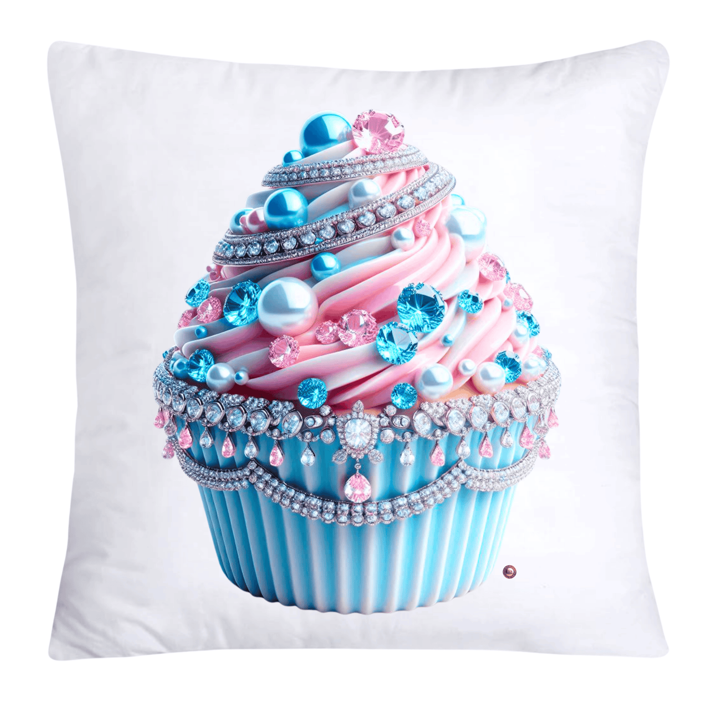 Cotton Candy Pink and Blue Cupcake Pillow Covers-3298