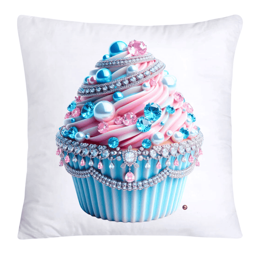 Cotton Candy Pink and Blue Cupcake Pillow Covers-3298