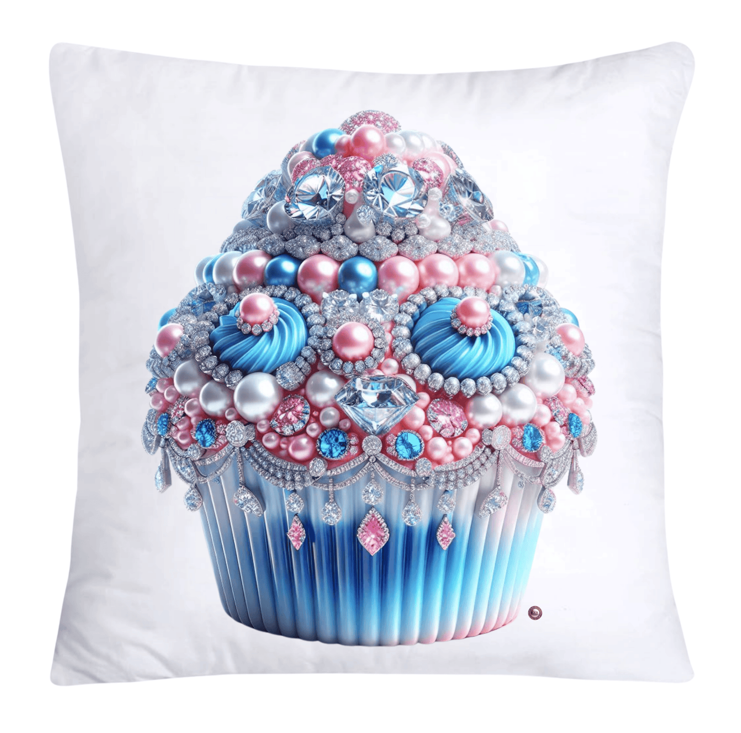 Cotton Candy Pink and Blue Cupcake Pillow Covers-3295