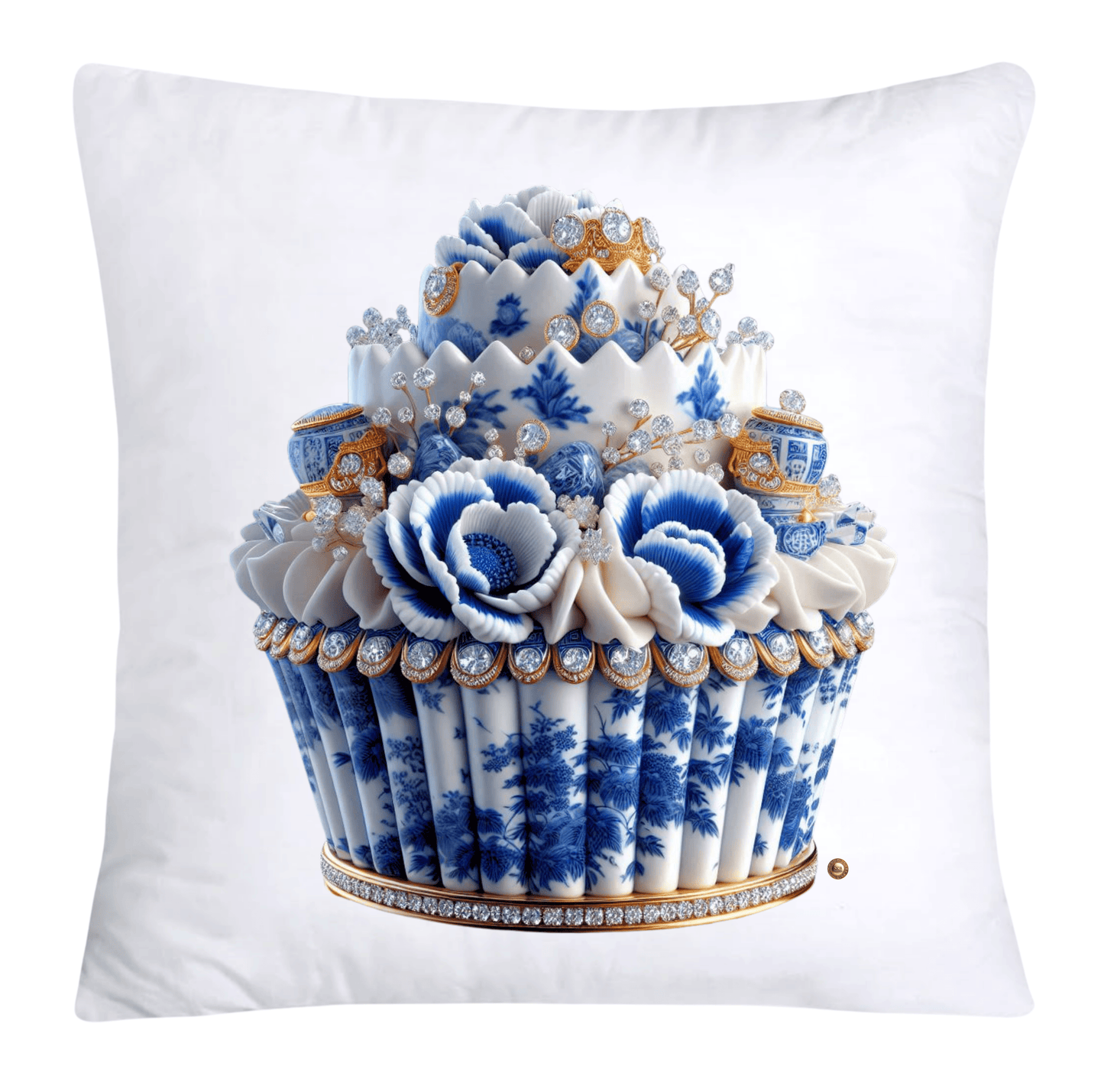 Blue Willow 18x18 Chinoiserie Cupcake Throw Pillow Covers-4967