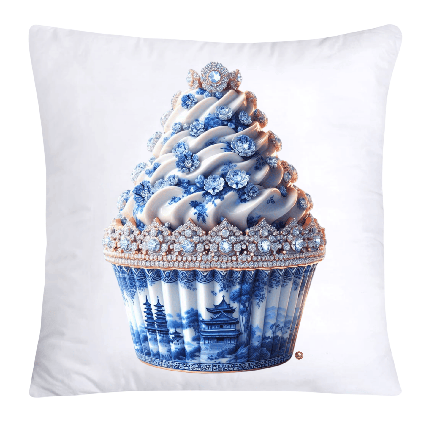 Blue Willow 18x18 Chinoiserie Cupcake Throw Pillow Covers-3821