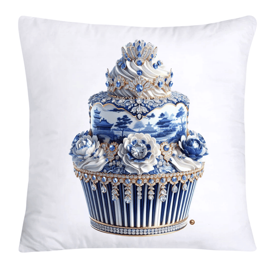 Blue Willow 18x18 Chinoiserie Cupcake Throw Pillow Covers-3819