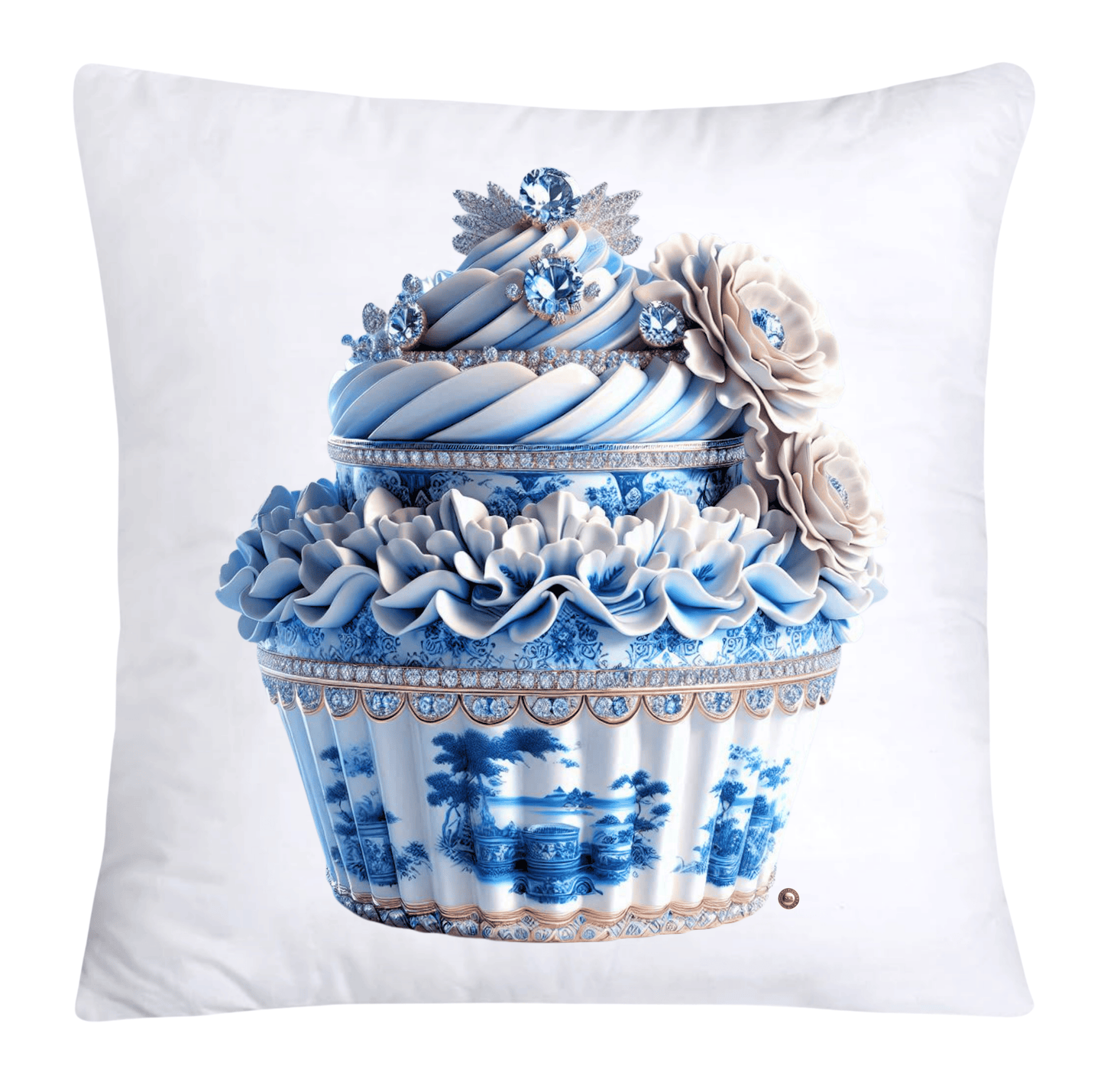 Blue Willow 18x18 Chinoiserie Cupcake Throw Pillow Covers-3852