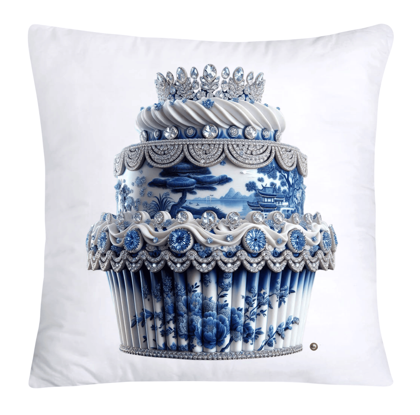 Blue Willow 18x18 Chinoiserie Cupcake Throw Pillow Covers-3824