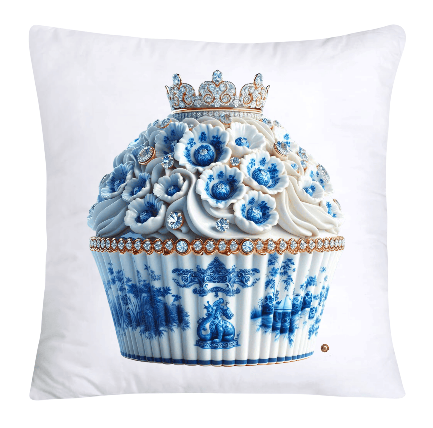 Blue Willow 18x18 Chinoiserie Cupcake Throw Pillow Covers-3825