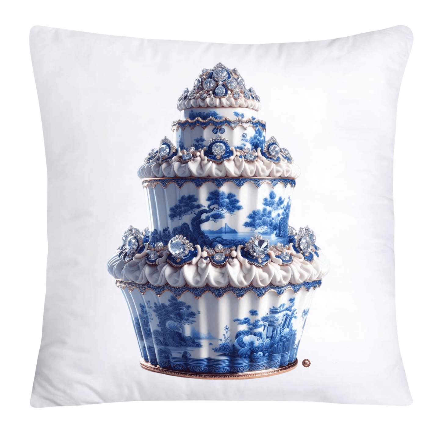 Blue Willow 18x18 Chinoiserie Cupcake Throw Pillow Covers-3815