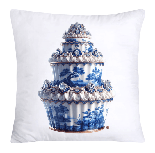 Blue Willow 18x18 Chinoiserie Cupcake Throw Pillow Covers-3815