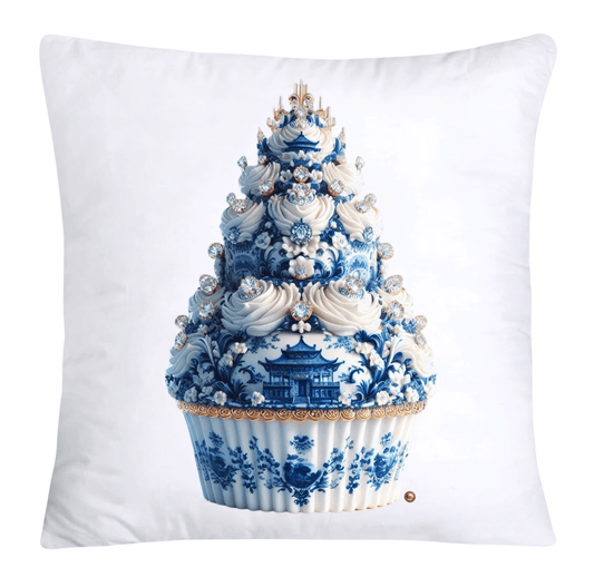 Blue Willow 18x18 Chinoiserie Cupcake Throw Pillow Covers-3810