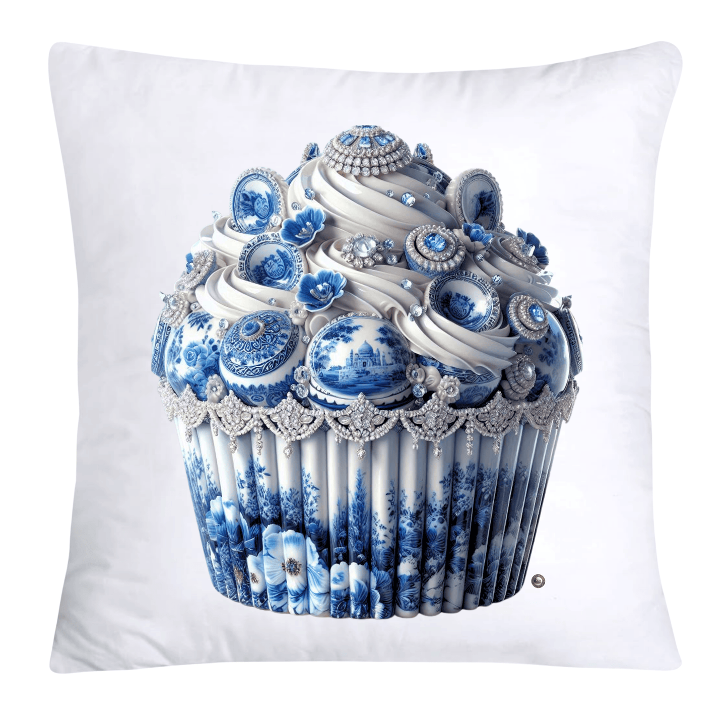 Blue Willow 18x18 Chinoiserie Cupcake Throw Pillow Covers-3813