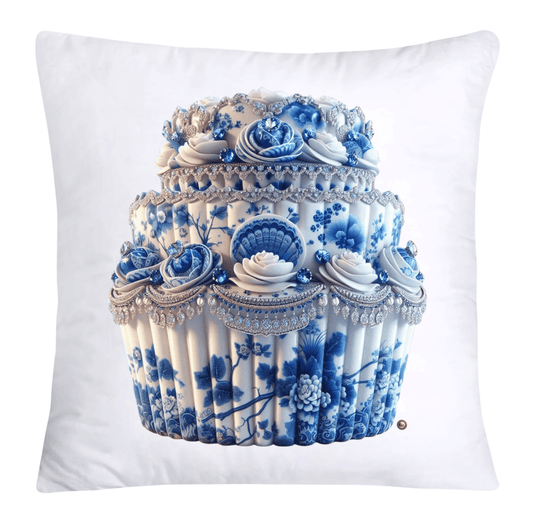 Blue Willow 18x18 Chinoiserie Cupcake Throw Pillow Covers-3843