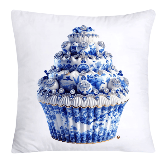 Blue Willow 18x18 Chinoiserie Cupcake Throw Pillow Covers-3853